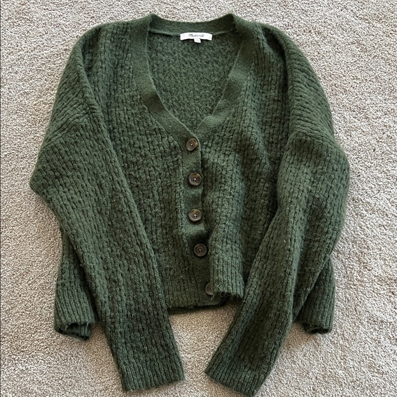 Madewell Sweaters - Madewell Forest Green Button-Up Cardigan alpaca natural fibers knit sweater 🍀🍀🍀